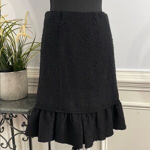 Nanette Lepore Black Wool Blend Knot Knit Skirt S